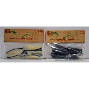 VINTAGE NEW OLD STOCK FLECKS PRODUCTS NATURAL SHAD JIGHEAD LURE BLACK & STRIPED